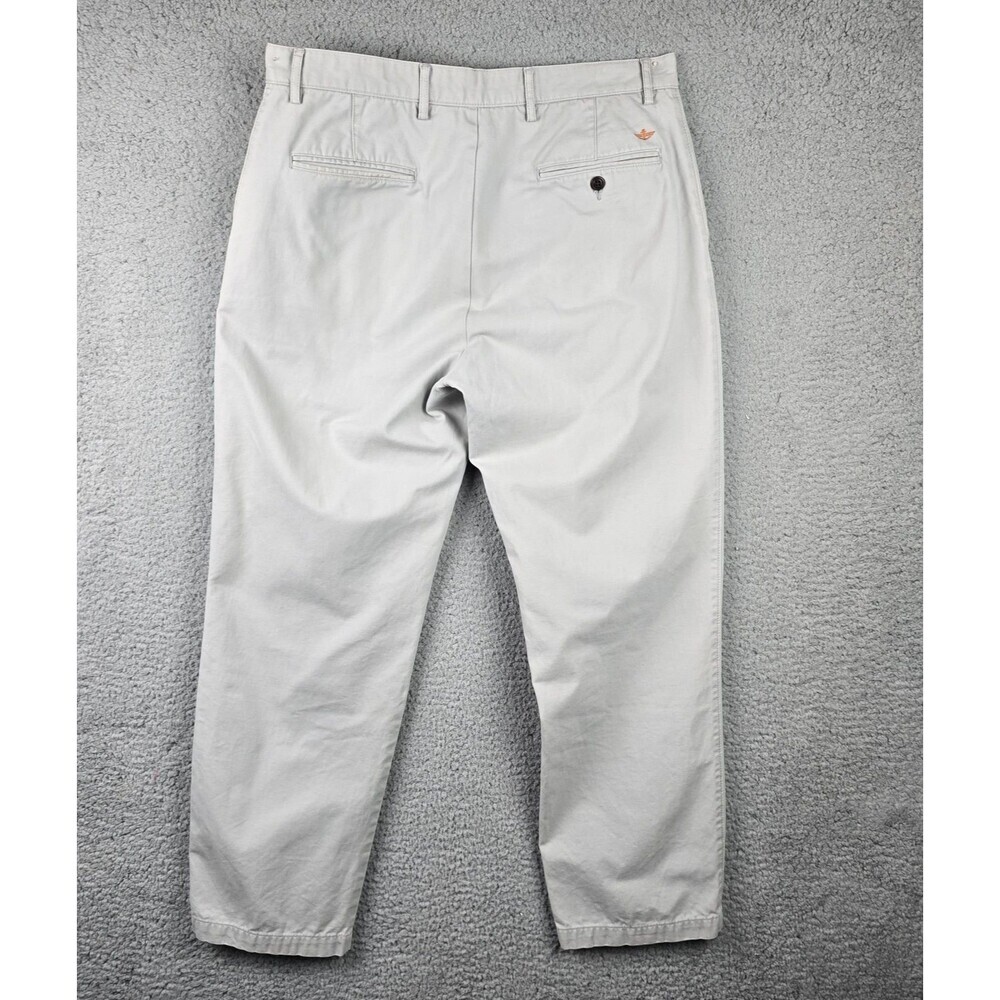 Dockers Field Khakis Mens 34 32 Tan Beige Straight Mid Rise Flat Front Pockets - Picture 2 of 11